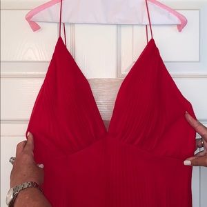 Jill Stuart red pleated long dress